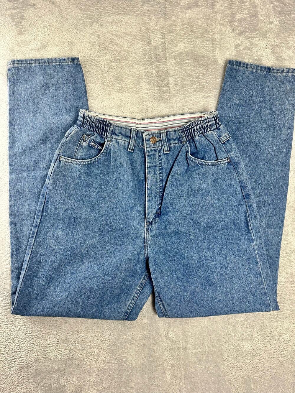Vintage Lee High-Rise Bareback Mom Jeans Tapered Leg Size 10 29 x 32 Elastic NWT
